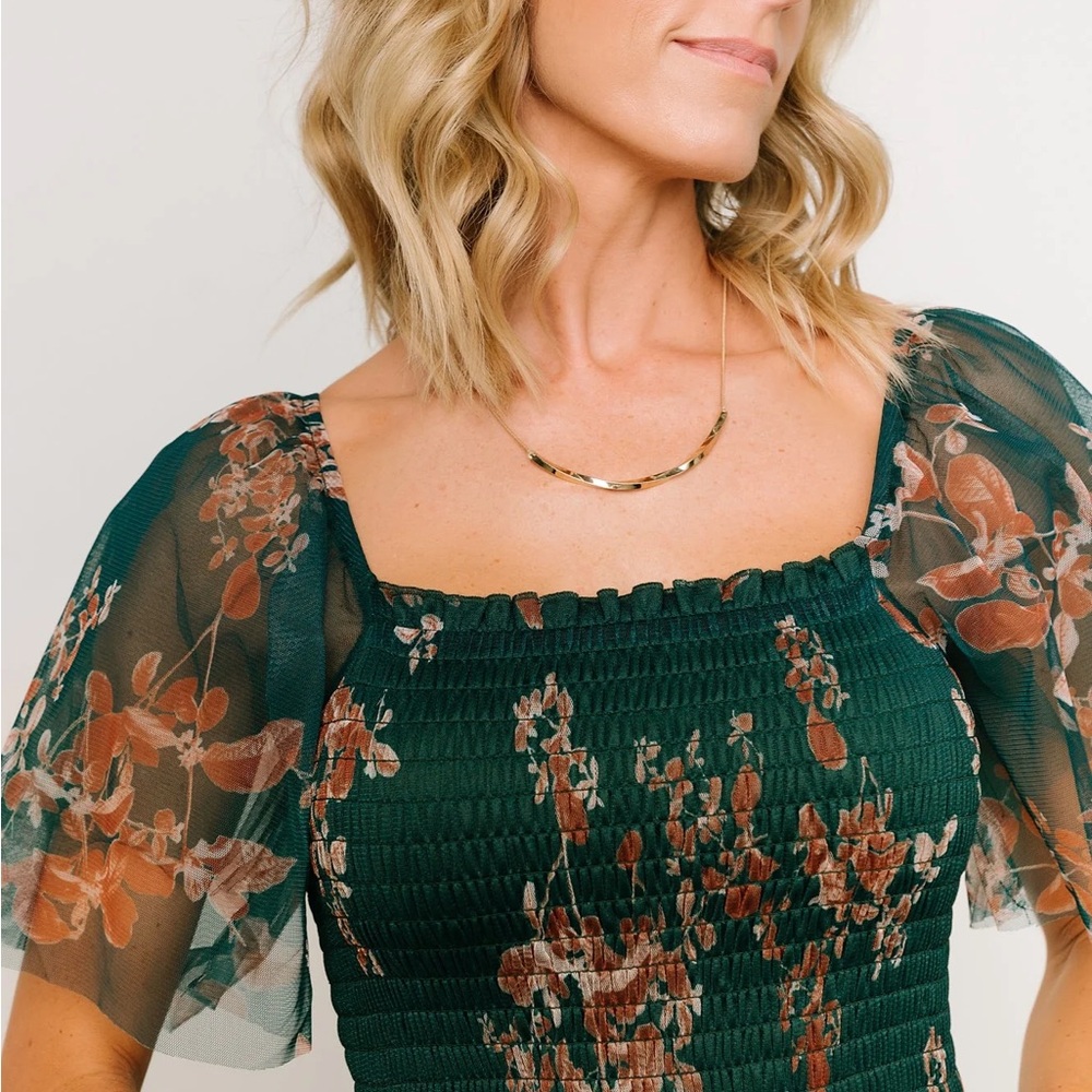 Baltic Born Teal Floral Maxi Dress